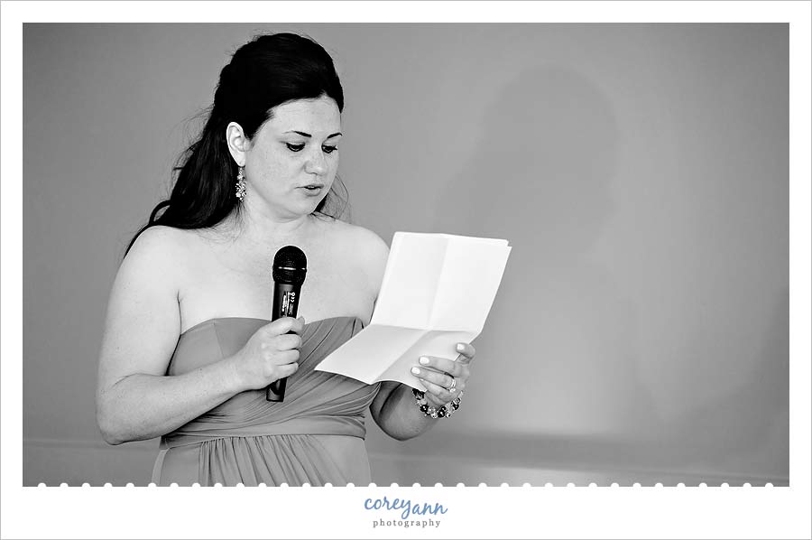 wedding toast at the tanglewood club