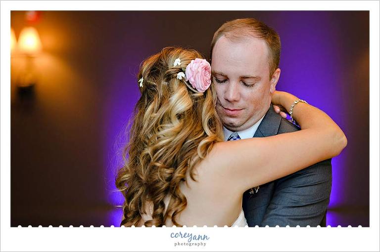 first dance during wedding reception at tanglewood in ohio