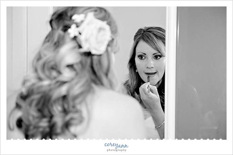 bride getting ready for wedding at tanglewood club