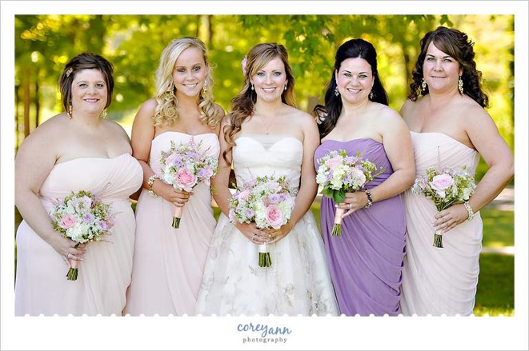 pink and purple bridesmaid gowns 