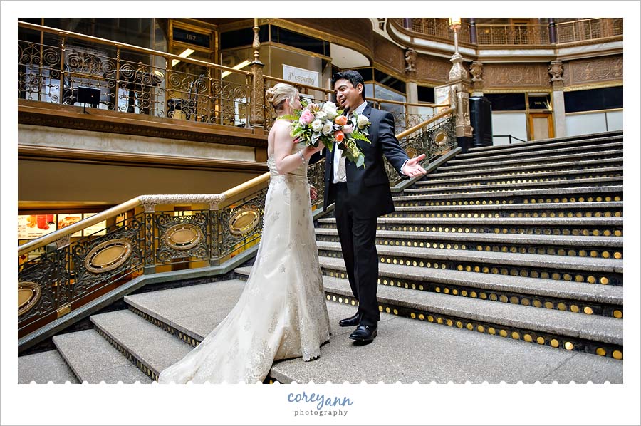 first look on the stairs at the hyatt in cleveland ohio