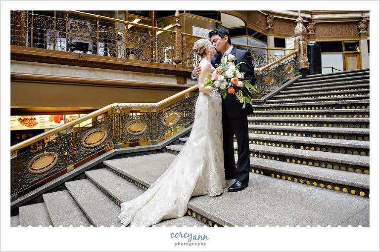 first look on the stairs at the hyatt regency in cleveland ohio