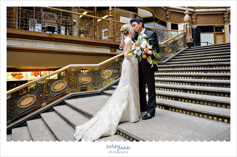 first look on the stairs at the hyatt regency in cleveland ohio