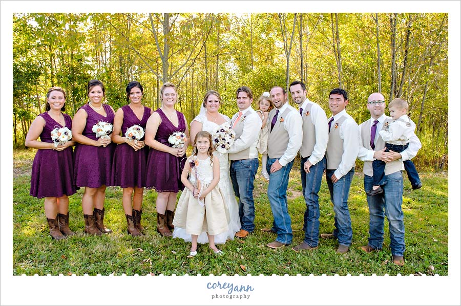 rustic cowboy wedding party 