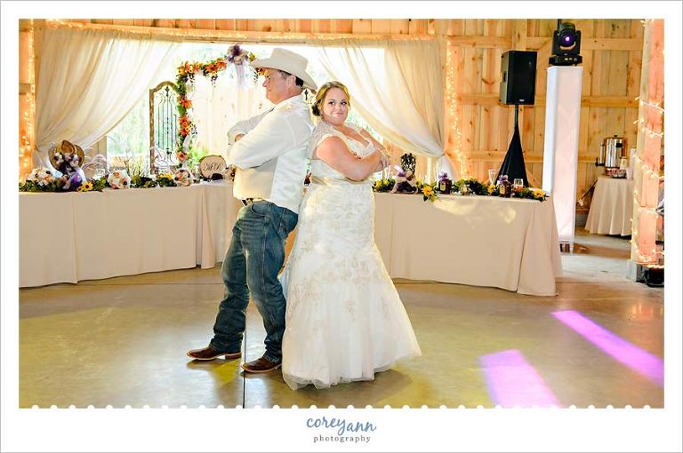 bride and father dancing at wedding reception