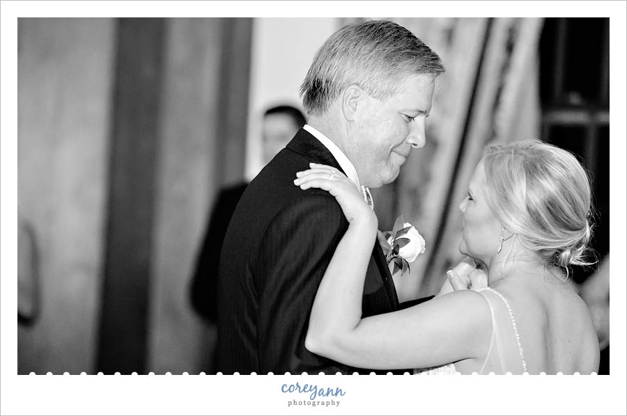 father daughter dance during wedding reception in ohio
