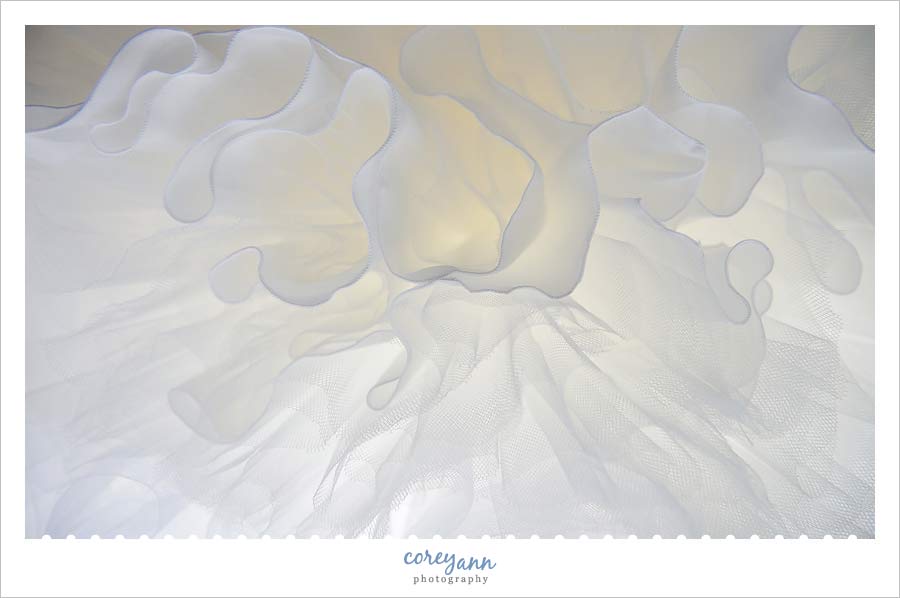 wedding dress from beneath