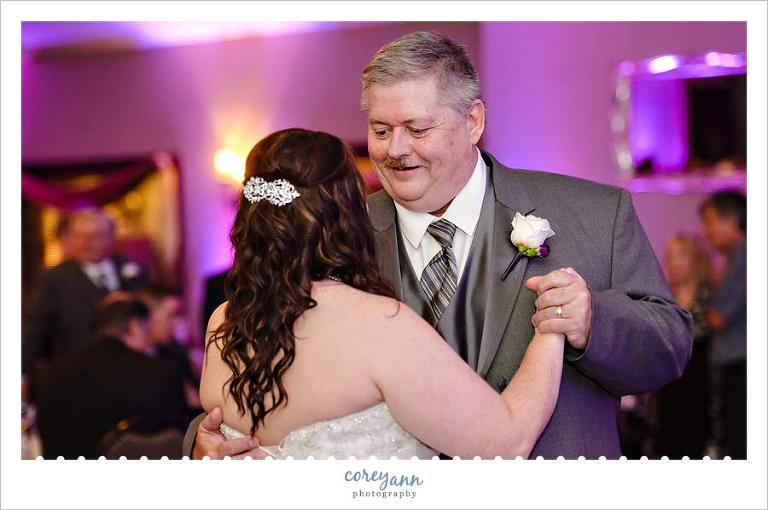 father and daughter dance at wedding reception in medina ohio