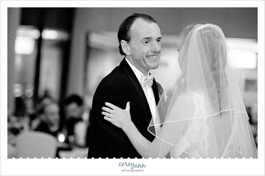father daughter dance at wedding reception in ohio