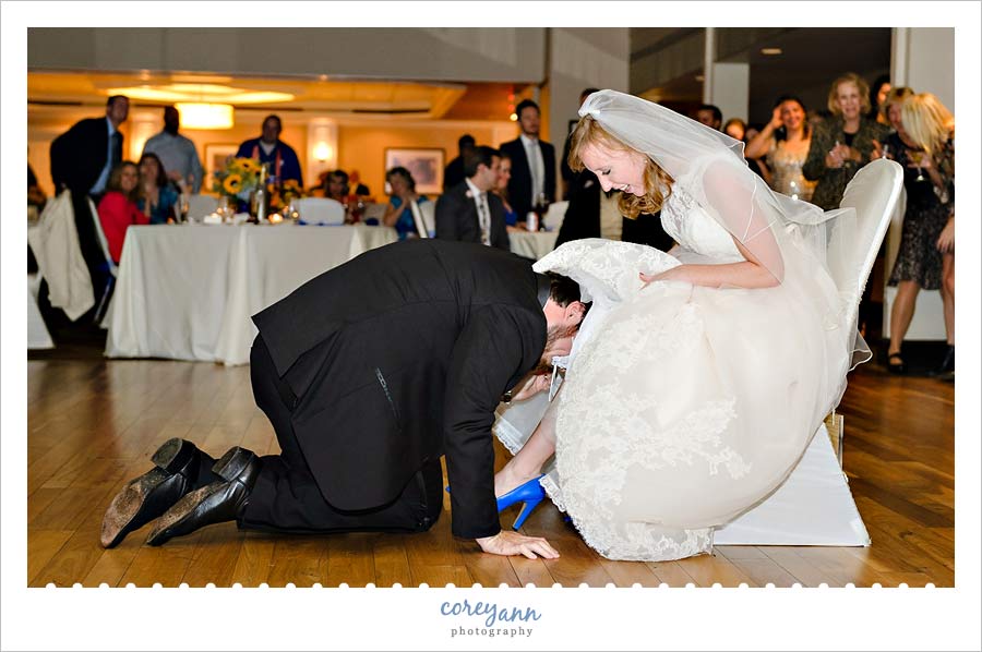garter removal during wedding reception