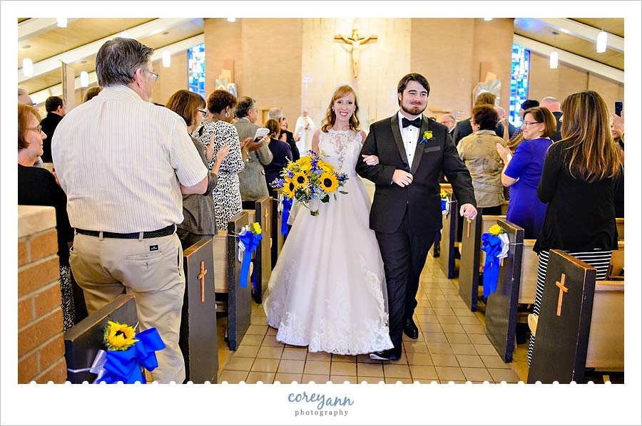 walking back down the aisle after wedding ceremony in ohio