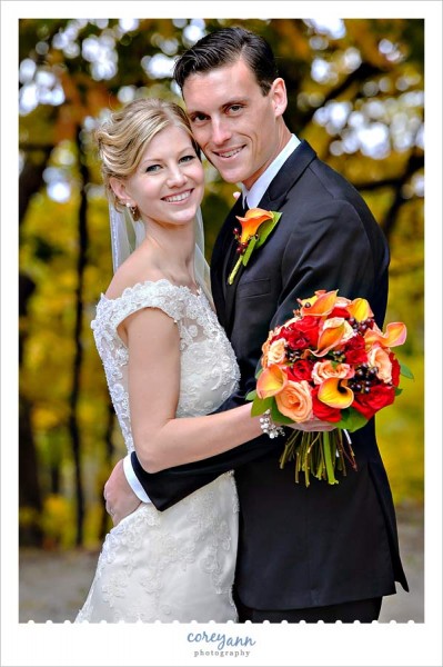 wedding portrait in October in northeast ohio