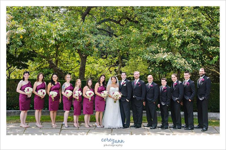purple and yellow bridal party 