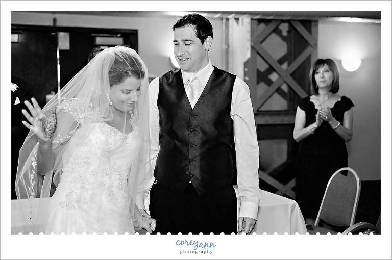 bride and groom during jewish ketubah signing in cleveland ohio