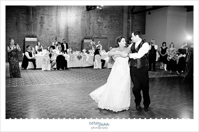first dance at wedding reception windows on the river in cleveland ohio