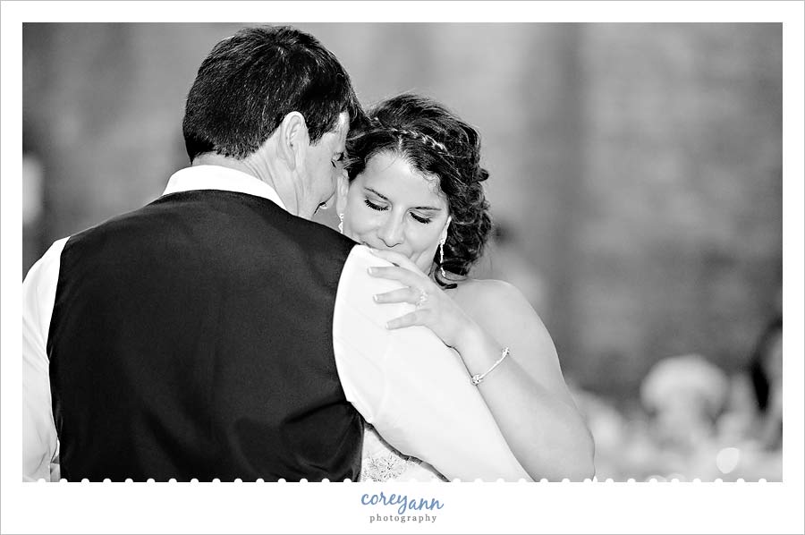 father daughter dance during wedding reception with marino brothers dj