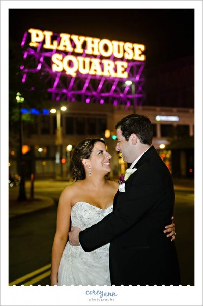 after wedding portrait at playhouse square