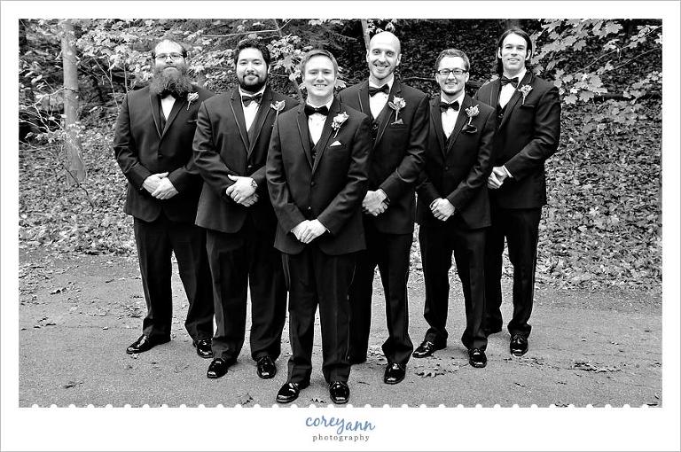 black and white groomsman portrait in youngstown ohio