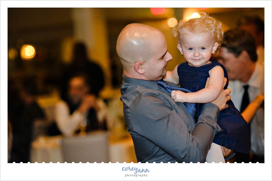 girl and father dancing at wedding reception at avalon inn boardman ohio