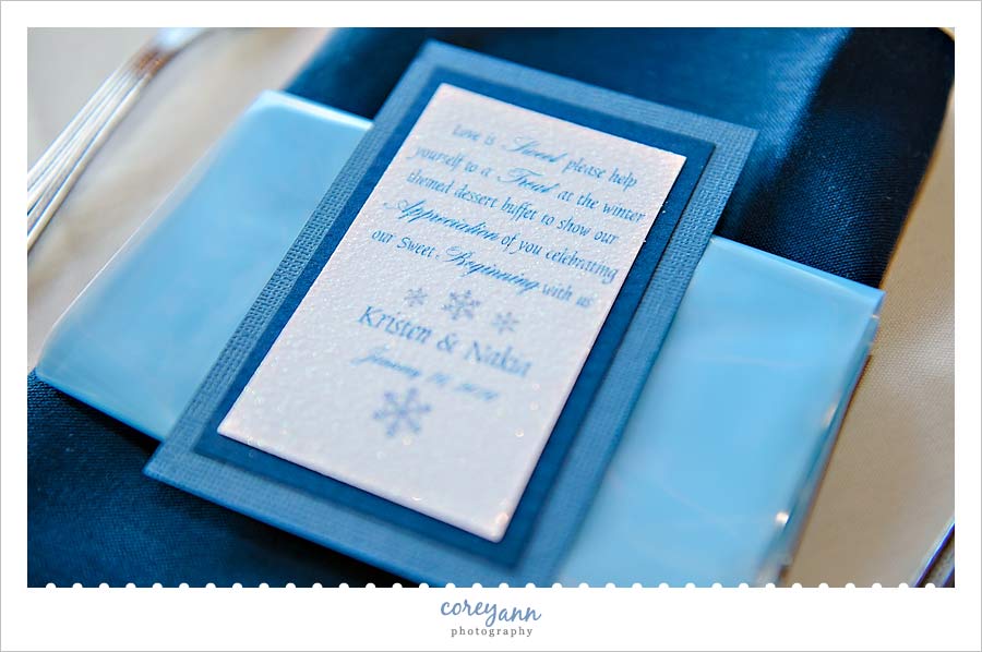 wedding treats note for favors at wedding reception