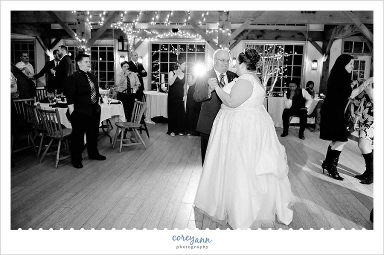 father daughter dance during wedding reception in westport ma