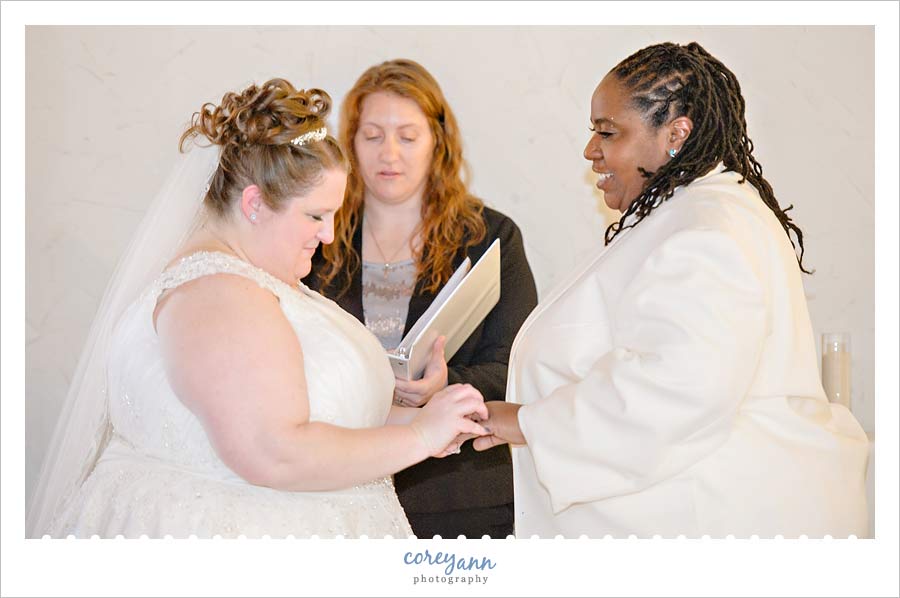 lesbian wedding ceremony at bittersweet farm in westport ma