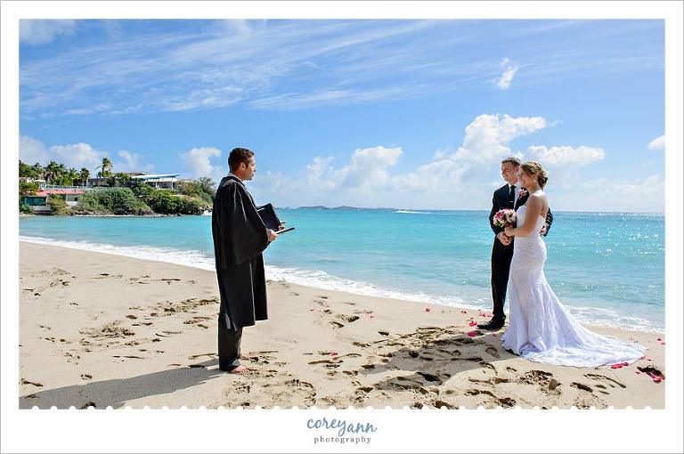 wedding ceremony on lime tree beach with island bliss weddings
