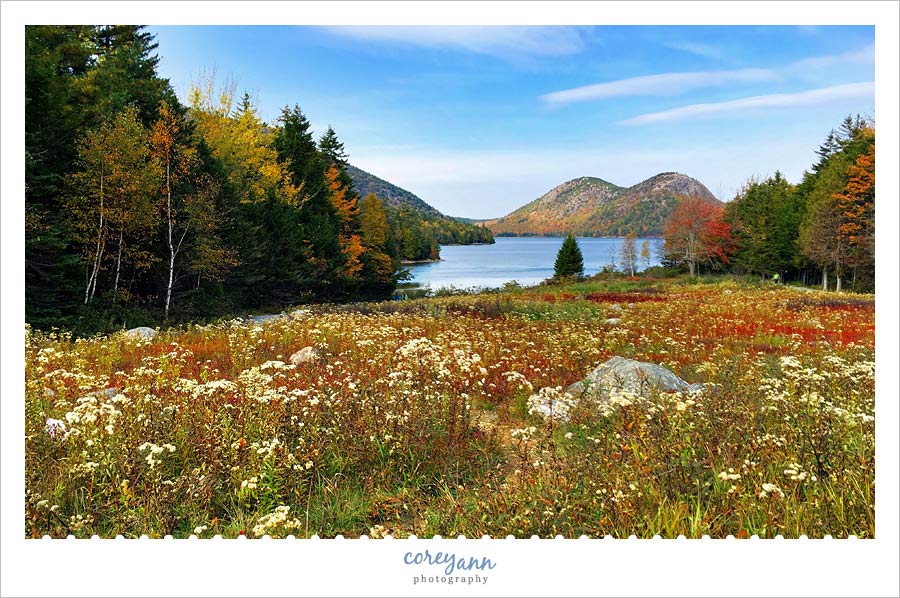 Jordan Pond in October in Maine