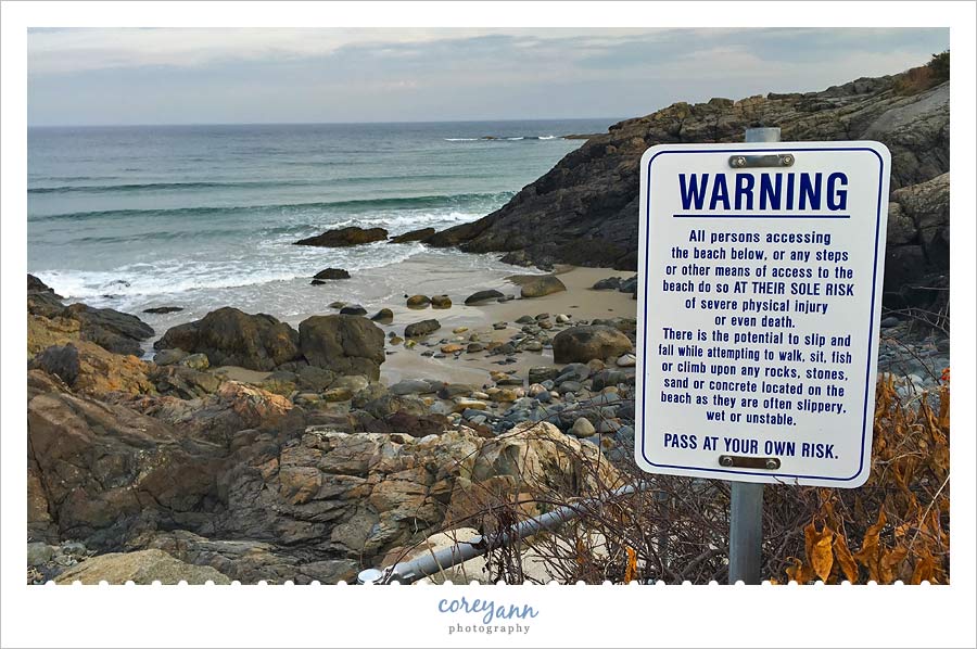 Marginal Way Warning Sign in Maine