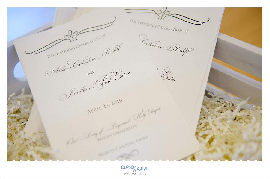 Classic and simple catholic wedding brochures