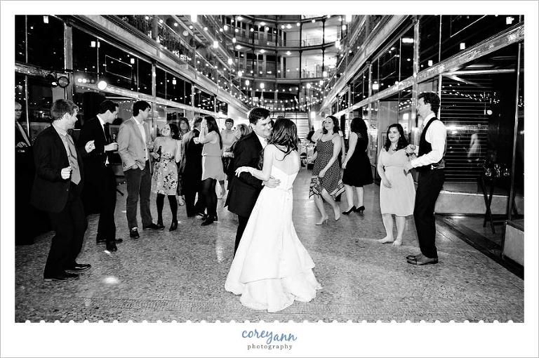 Wedding Reception at the Hyatt Regency in Cleveland at the Arcade in April