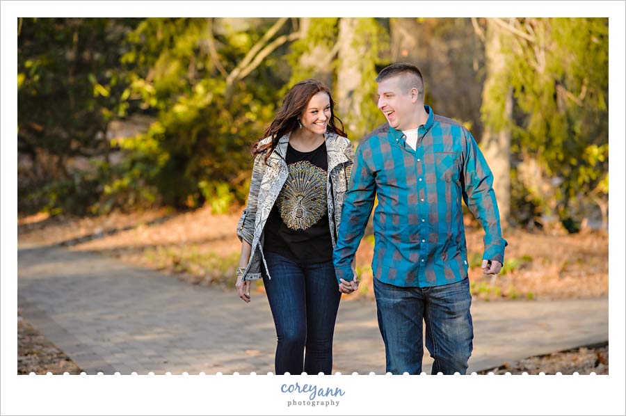 Walking Engagement Portrait in Youngstown Ohio