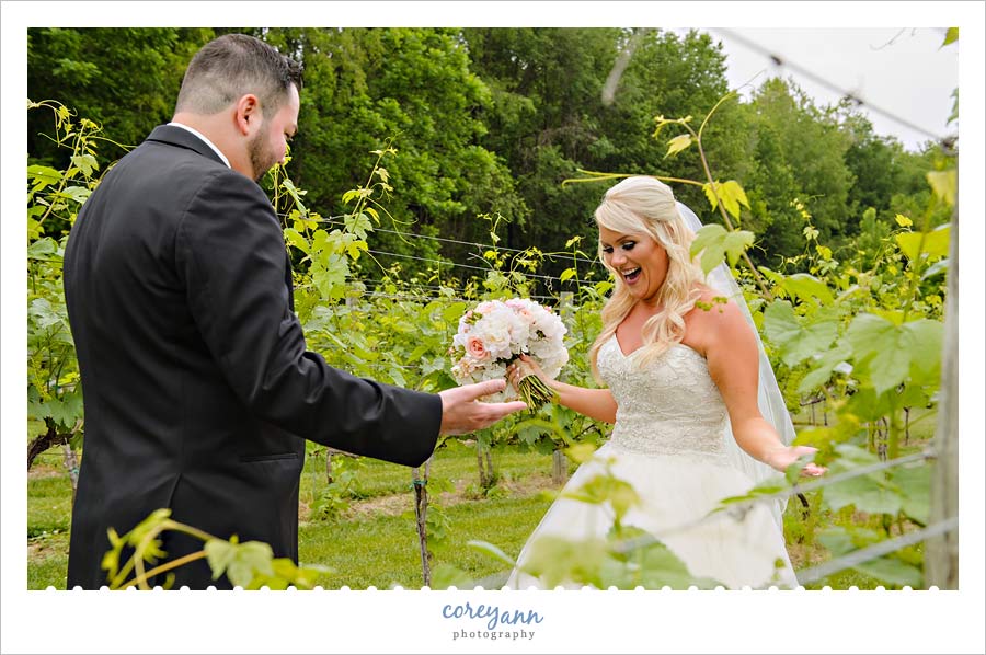 First Look at Gervasi Vineyard before Wedding