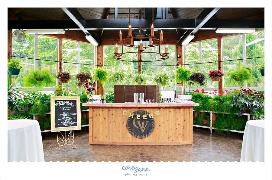 Cocktail Hour inside Greenhouse at Gervasi Vineyard