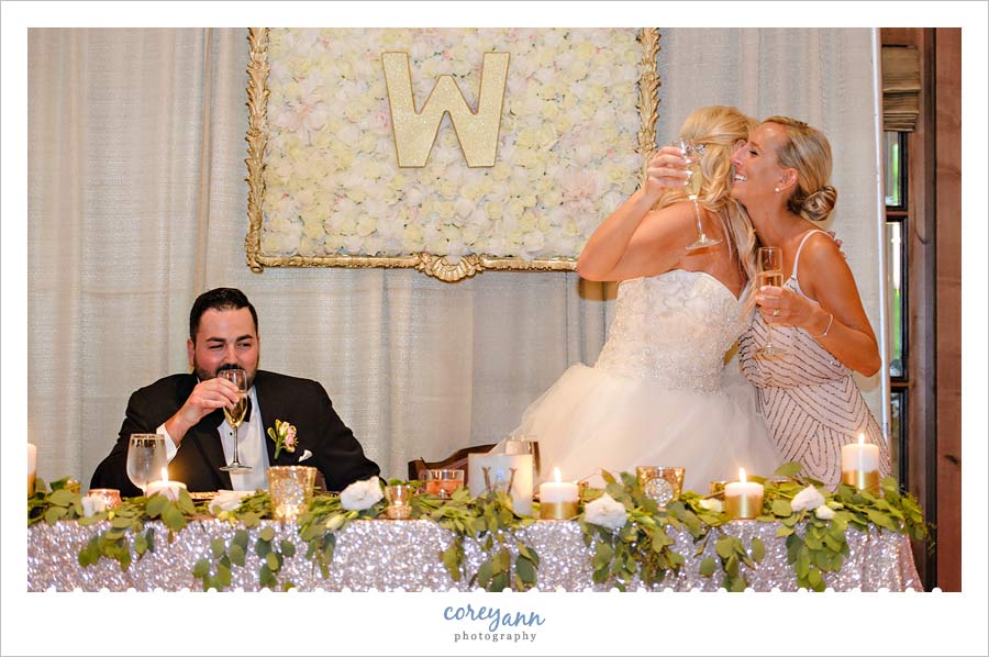 Wedding Toast at Reception in Villa Grande Ballroom