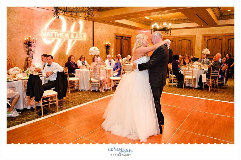 Father Daughter Dance During Wedding Reception in Ohio