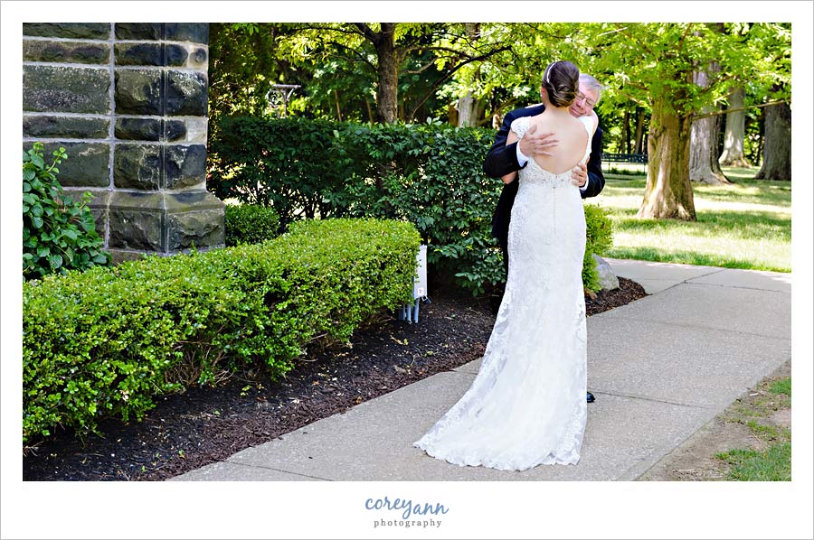 Father Daughter First Look before Wedding