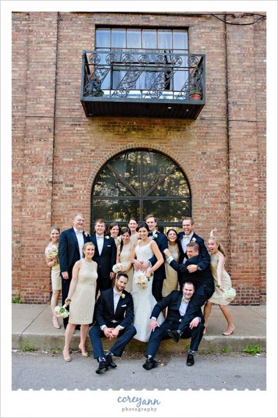 Black and Beige Bridal Party in Cleveland