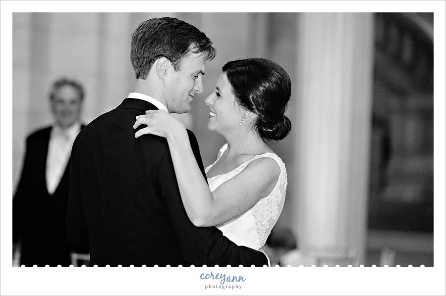 Bride and Groom First Dance at Wedding Reception in Northeast Ohio