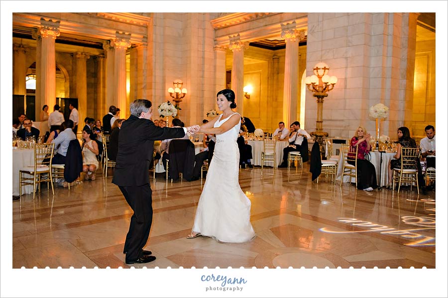 Father and Daughter Dance at Wedding Reception in Northeast Ohio