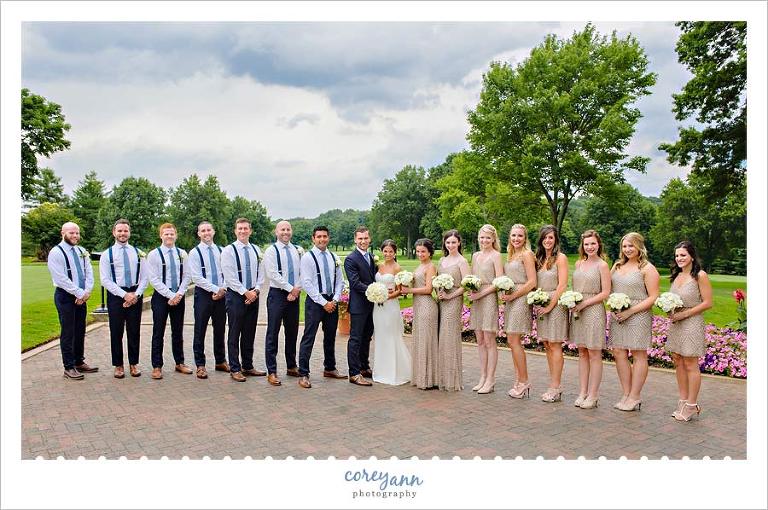 navy and gold wedding bridal party