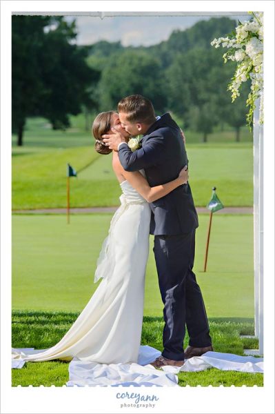 first kiss after wedding ceremony in canton ohio