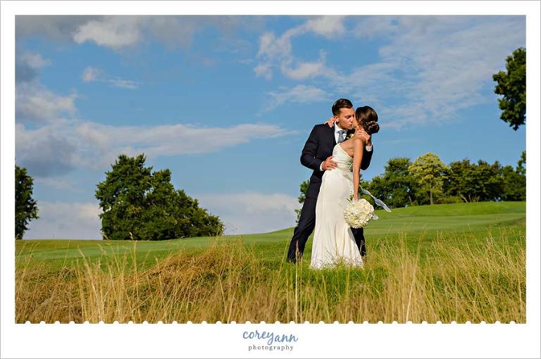bride and groom portrait at brookside country club