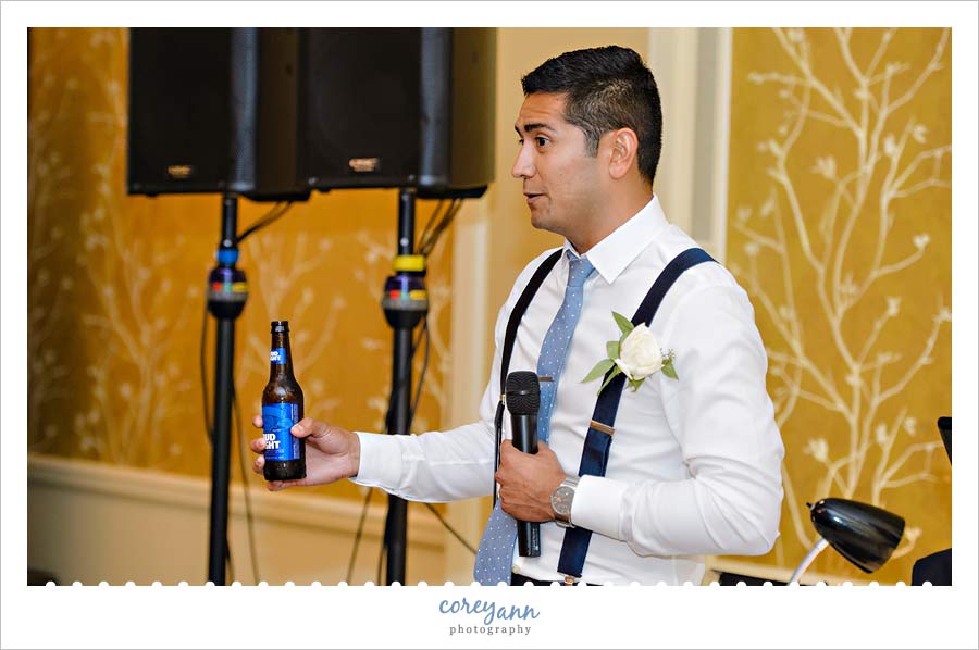 best man toast at wedding reception in canton ohio