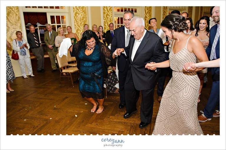 greek dancing at wedding reception 