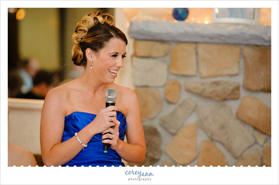 Matron of Honor Toast at Wedding Reception in North Olmsted