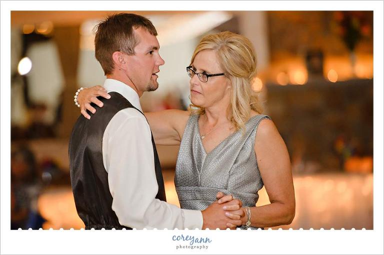 Mother Son Dance during Wedding Reception in Ohio