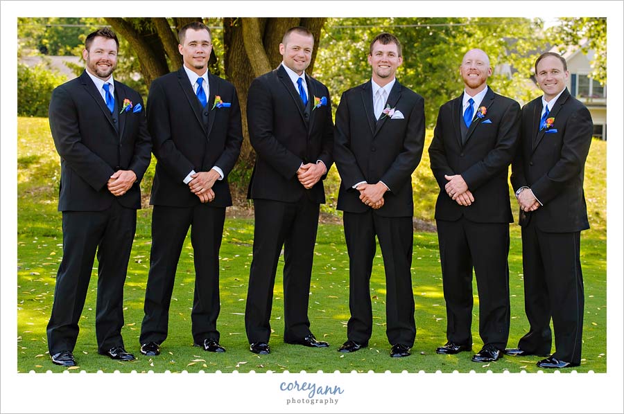 Groom and Groomsman with Royal Blue Ties