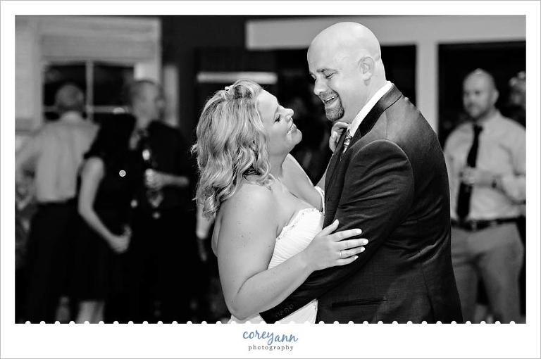 First dance at wedding reception at the cleveland yacht club