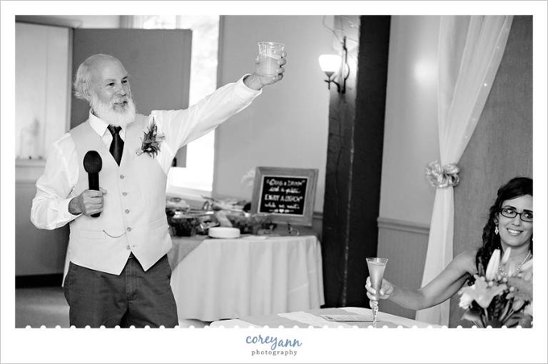 Father of Bride toast at wedding reception
